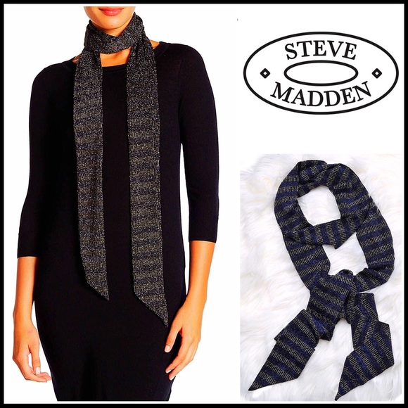 Steve Madden Accessories - STEVE MADDEN LONG EMBELLISHED METALLIC SCARF