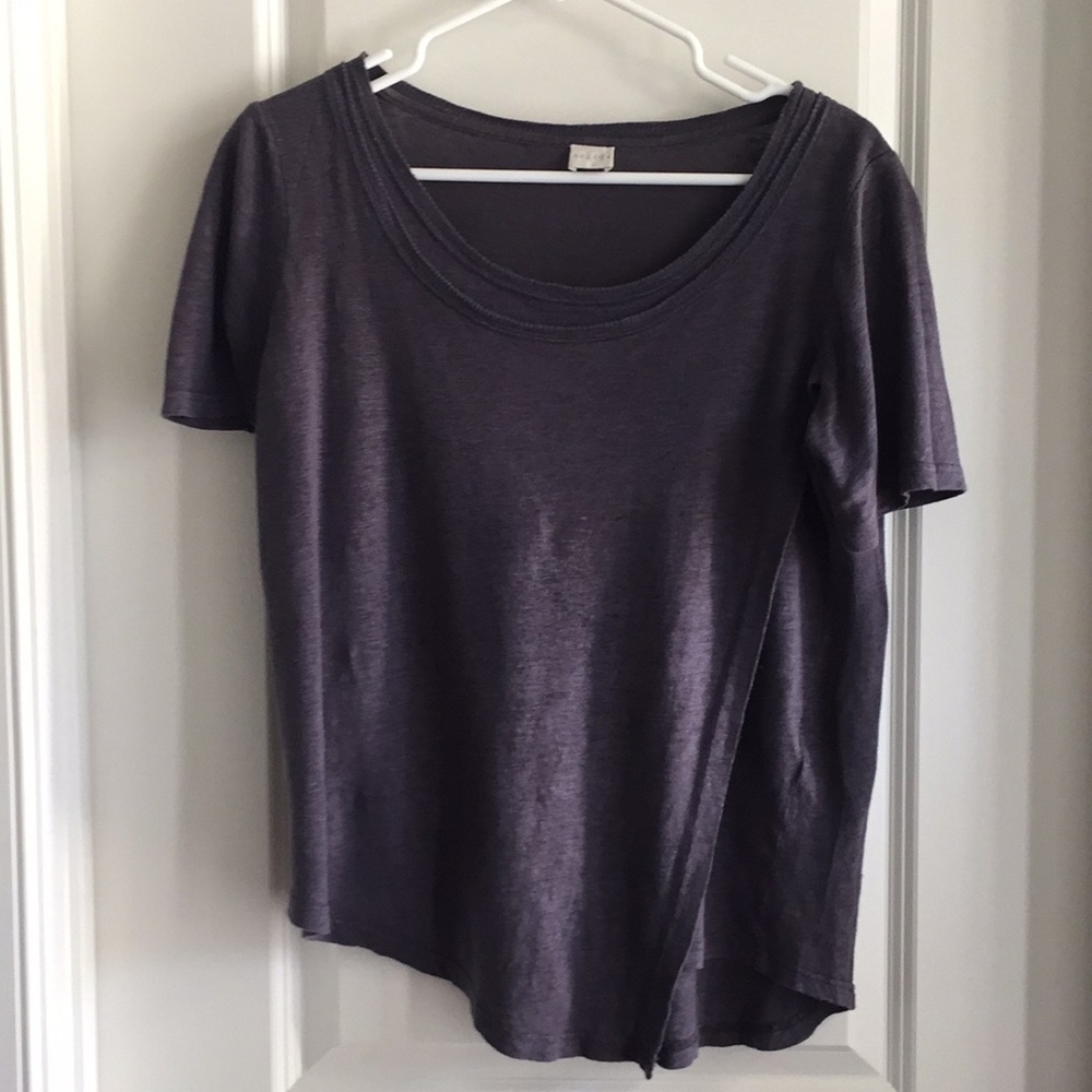 Grayish purple short sleeve linen Tshirt