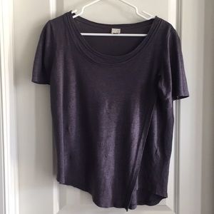 Grayish purple short sleeve linen Tshirt