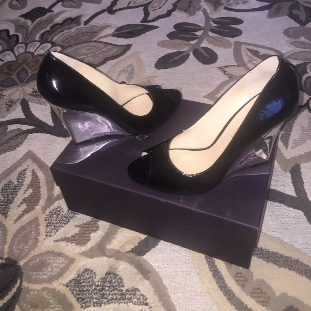 Enzo Angiolini Black Patent Leather Pumps