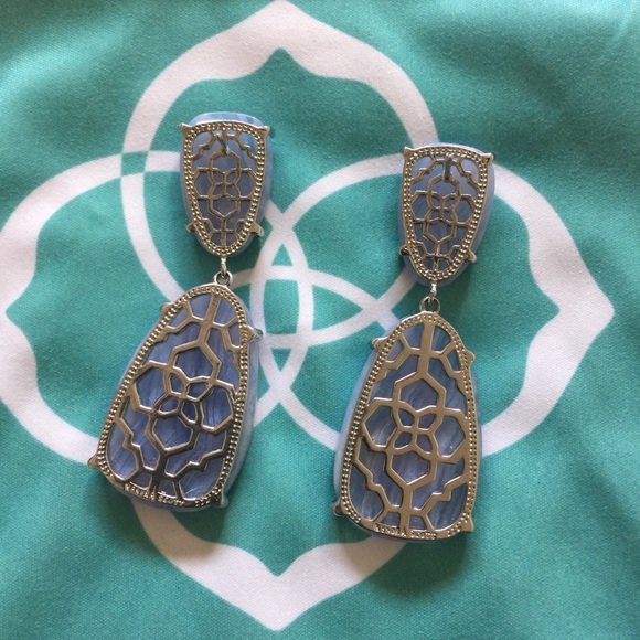 LAST CALL: KS Blue Lace Agate Katie Earrings - Picture 2 of 3