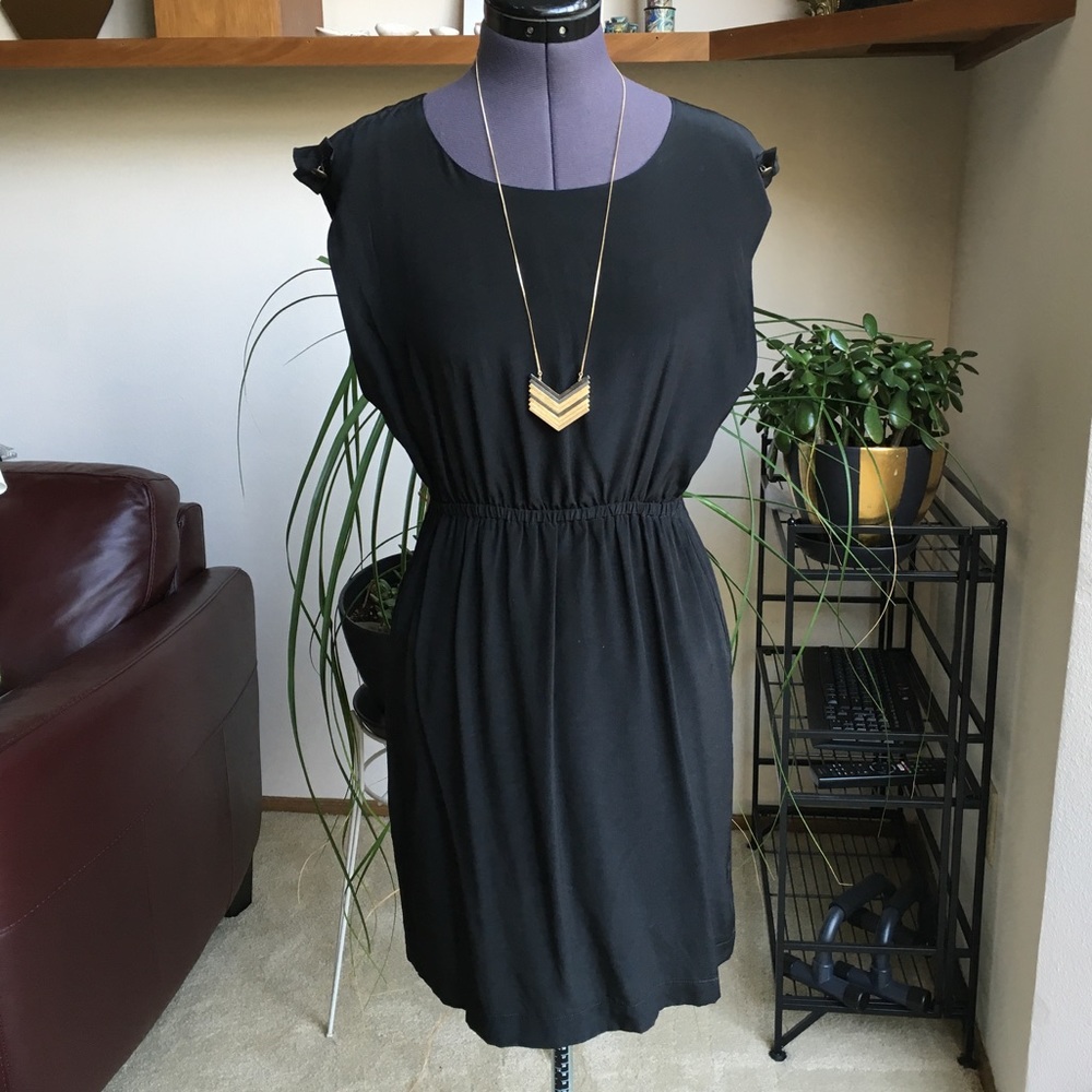 Church + State Black Silk Dress Frances May XS