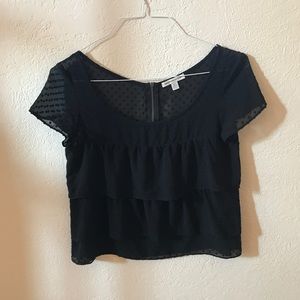 Sheer 3-Tier Polkadot Top