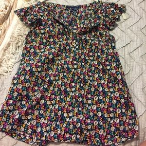 French connection floral ruffled sleeve top