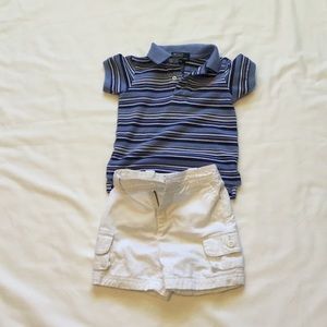 Boys cargo shorts and shirt