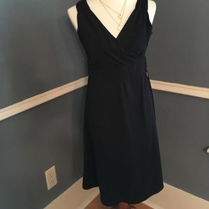 Black faux wrap dress