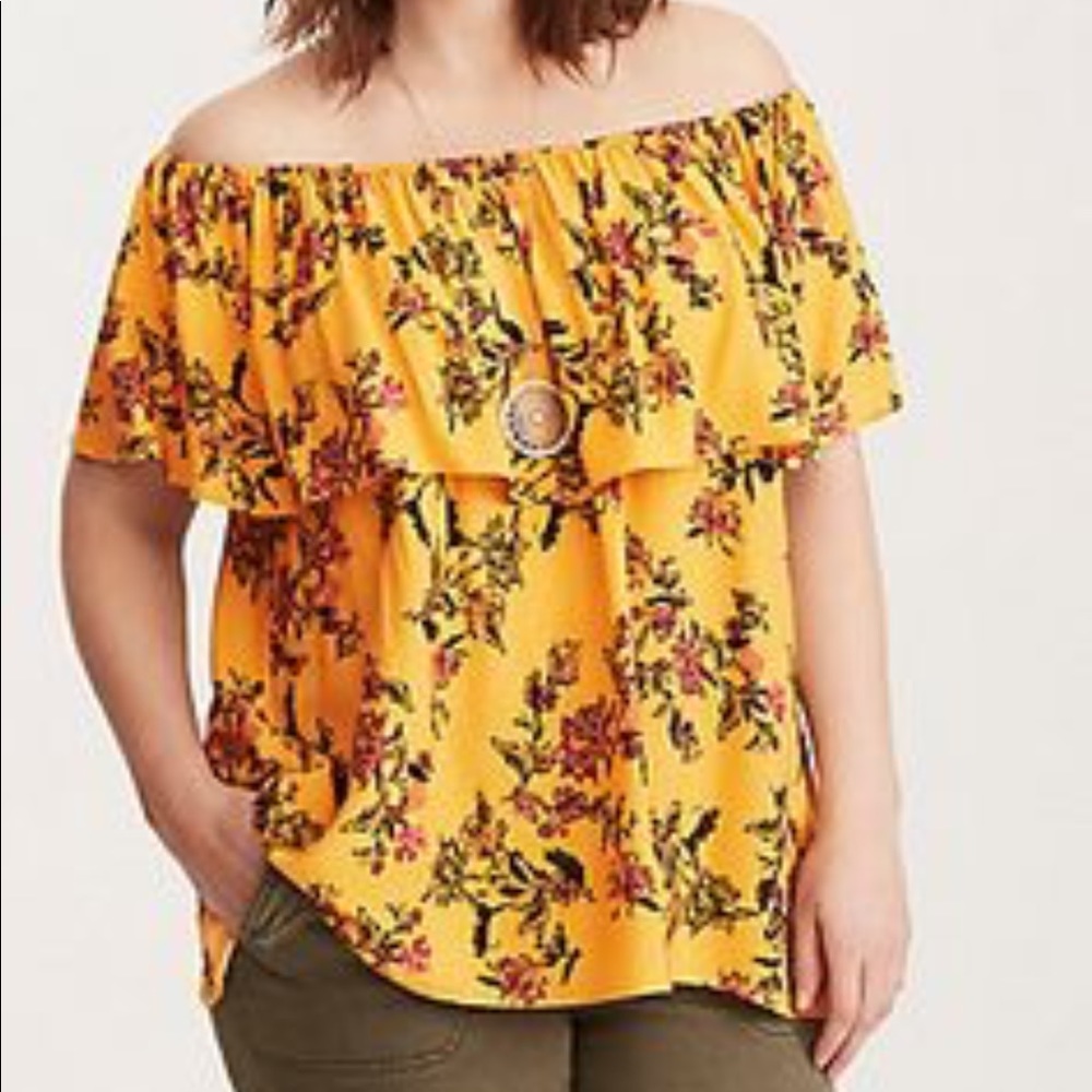 Floral off-the-shoulder top