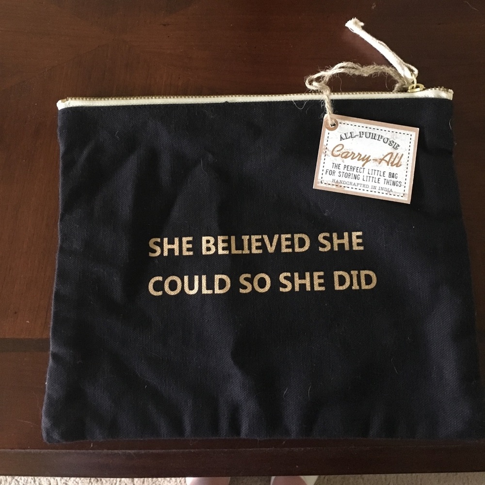 💝 All Purpose Carry-All Zipper Black Canvas Bag