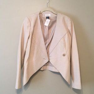 Tan Lamb Leather Jacket - Size S.