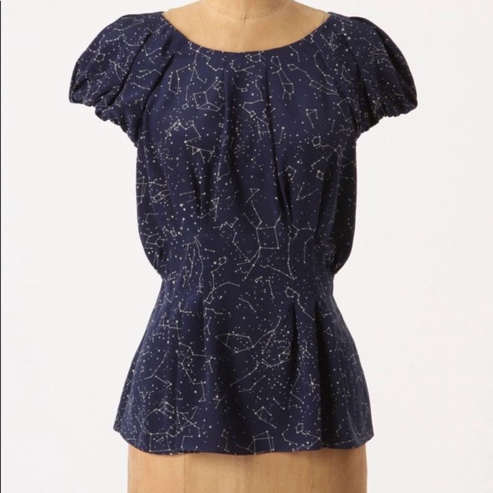 Anthropologie Silk Constellation Top