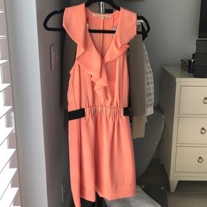 Coral Rachel Roy dress with black belt