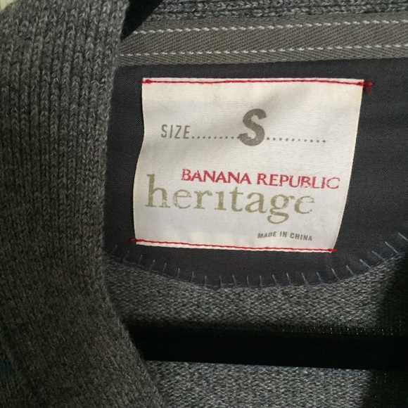 Banana Republic Men’s Heritage Gray/Blue Cardigan Small Vintage - Picture 5 of 8