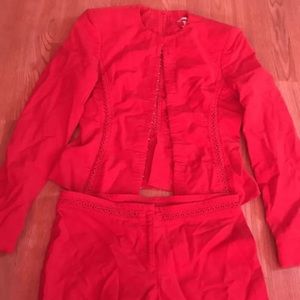 Vintage Gianni Versace red pant suit