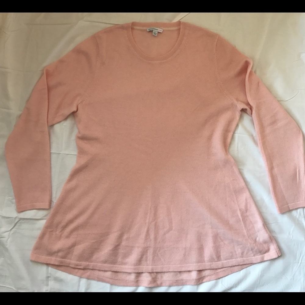 Isaac Mizrahi Live! Pink Cashmere Peplum Sweater