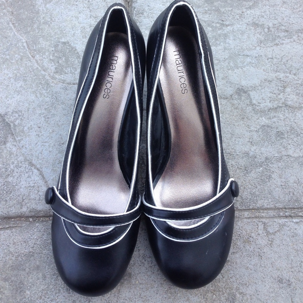 Maurice's Black and White Heels