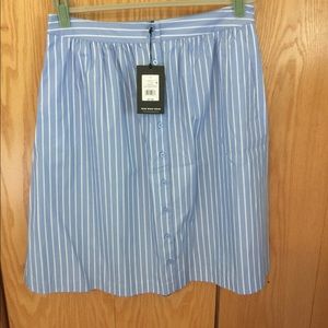 Pinstripe button down skirt