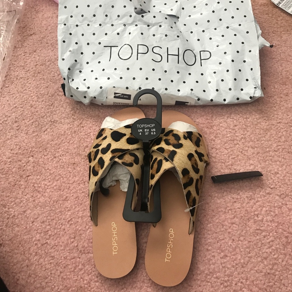 Topshop Cheetah slip on sandals 🐯
