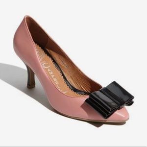 Jeffrey Campbell bow front pumps in pink