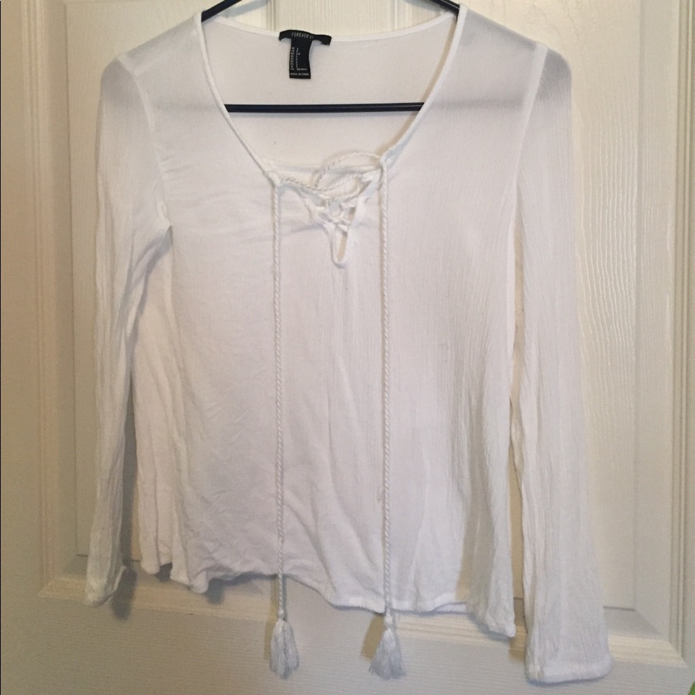 White forever 21 blouse