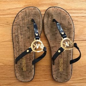 Michael Kors Navy Blue Flip Flops