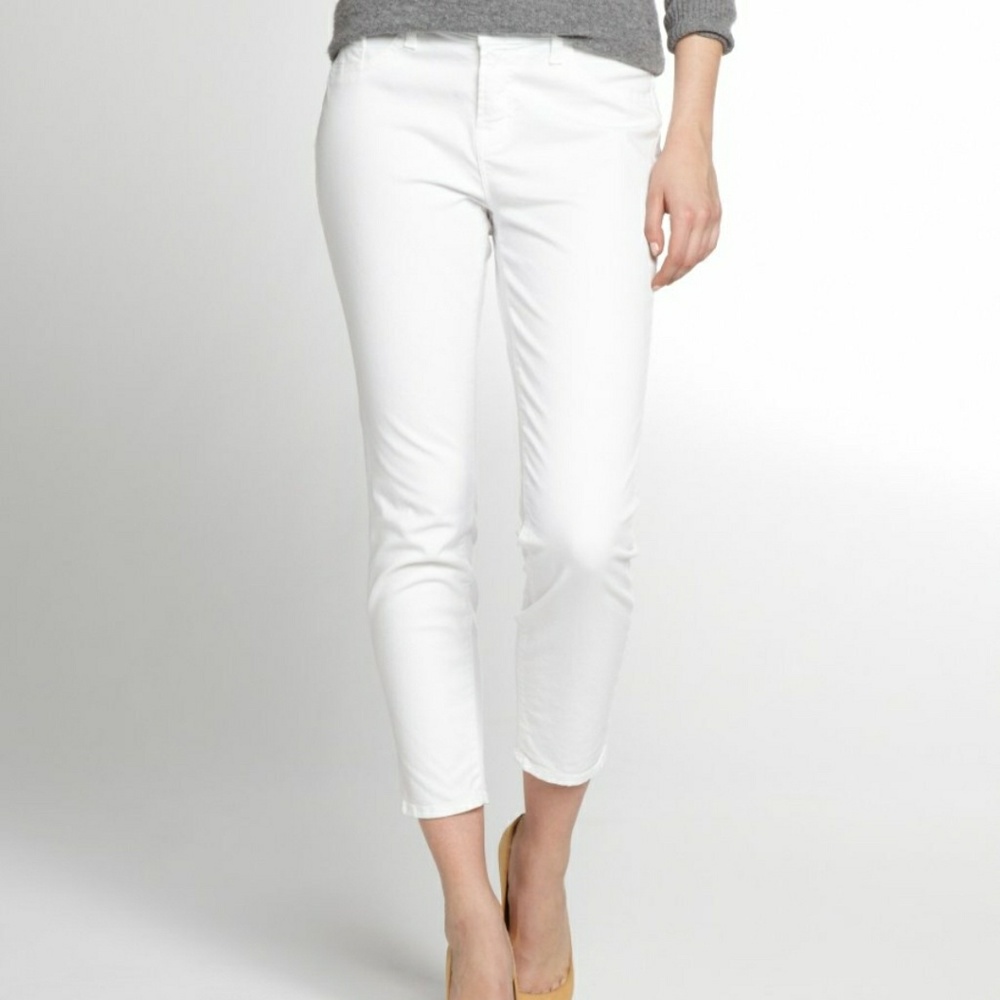 White Skinny Ankle Jeans w/ bottom zippers