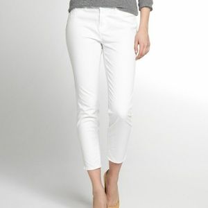 White Skinny Ankle Jeans w/ bottom zippers