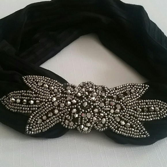 Embroidered & Beaded Stretch Turban Headband main image 4