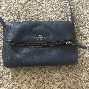 Navy blue leather Kate Spade cross body bag