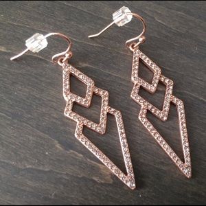 Stella & Dot rose gold spear earrings