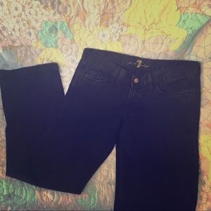 7 For All Mankind Black Stove Pipe Pants Size 28