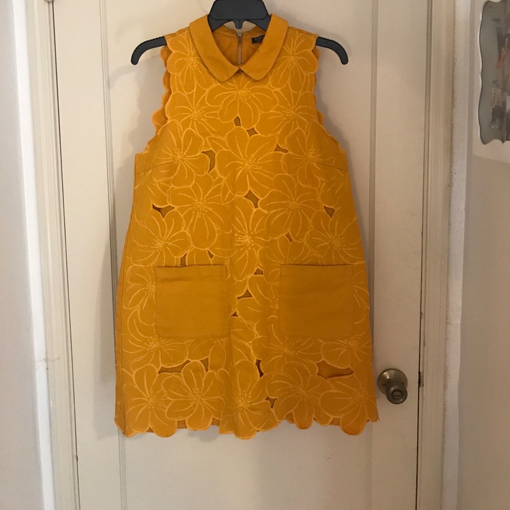 Topshop mod yellow minidress