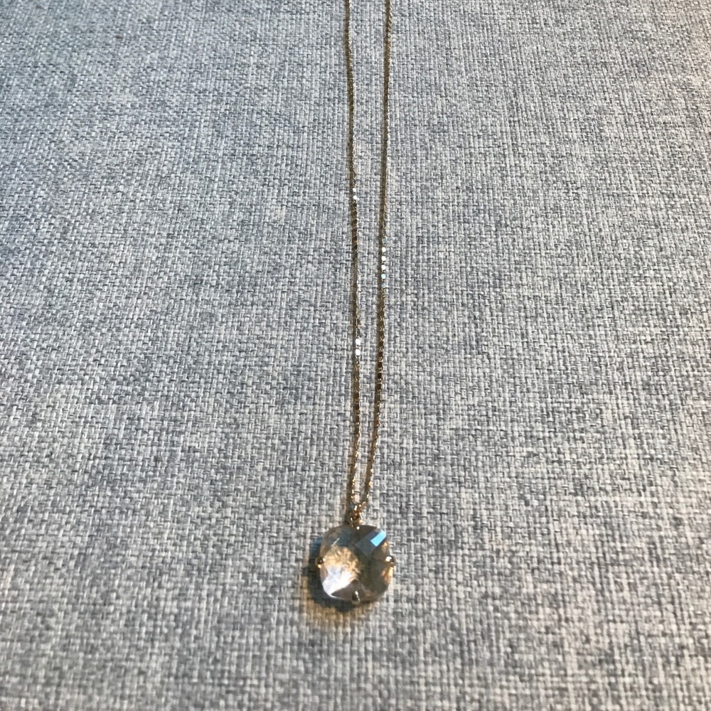 Express Faceted Square Stone Pendant Necklace