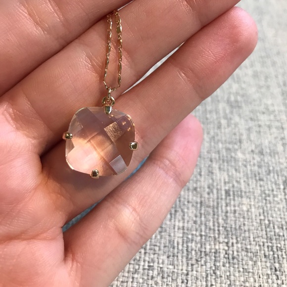 Express Faceted Square Stone Pendant Necklace - Picture 3 of 4