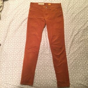 Pumpkin Orange Anthropologie Pilcro Skinny Cords