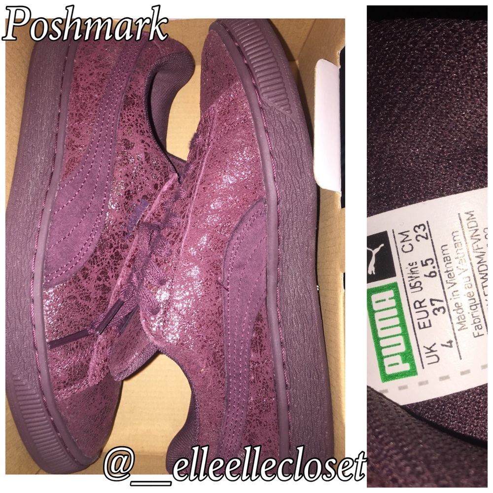 Crinkled look Burgundy puma classics