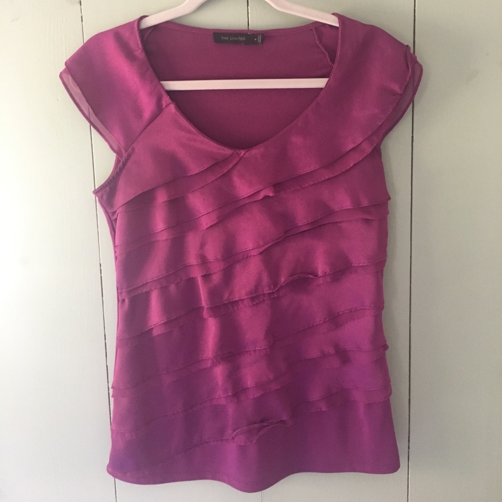 The Limited top w layered look and sheer sleeve