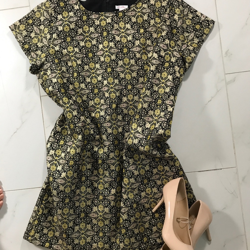 Metallic Print Dress