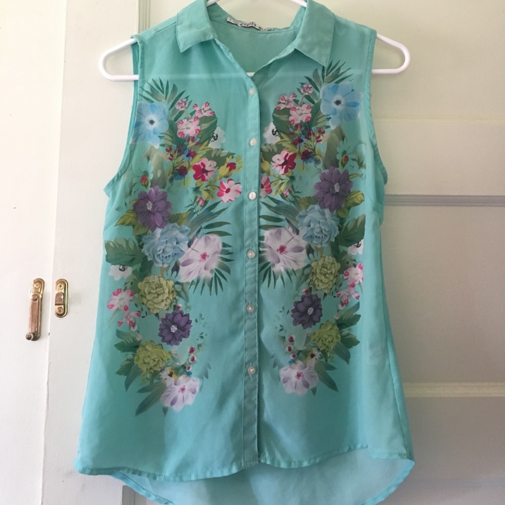 See-through floral top!