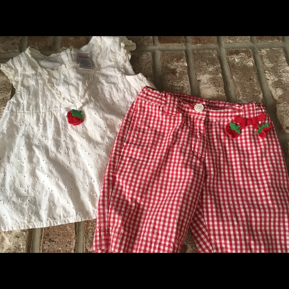 Gymboree Outfit size 4 Strawberry Checkered Pants