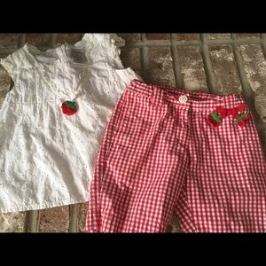 Gymboree Outfit size 4 Strawberry Checkered Pants