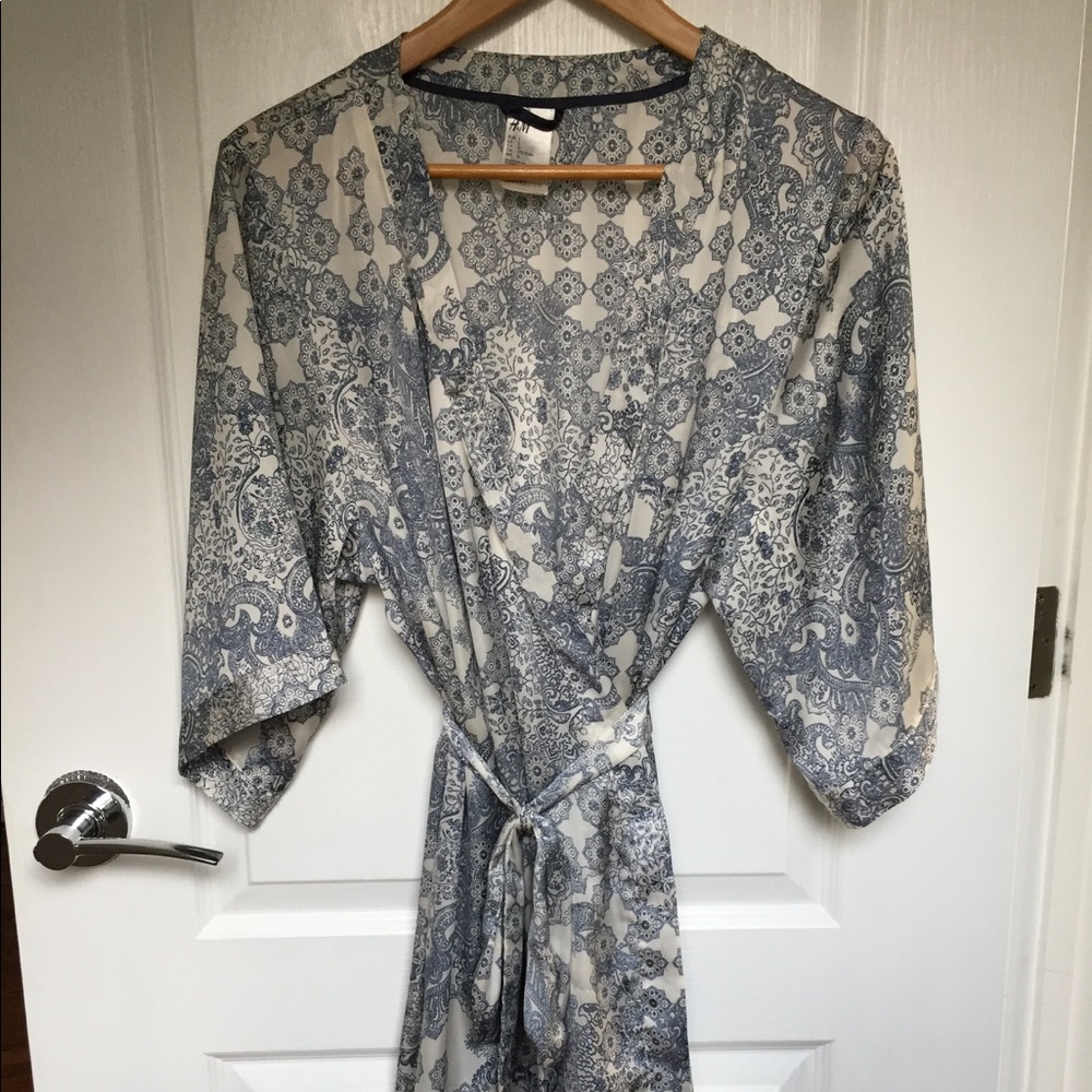 Blue & White H&M Satin Robe