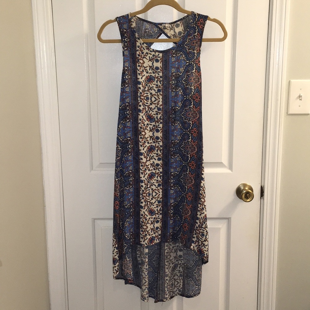 Nordstrom high low sleeveless paisley flowy dress