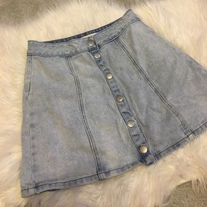 PacSun Jean Button Up Skirt