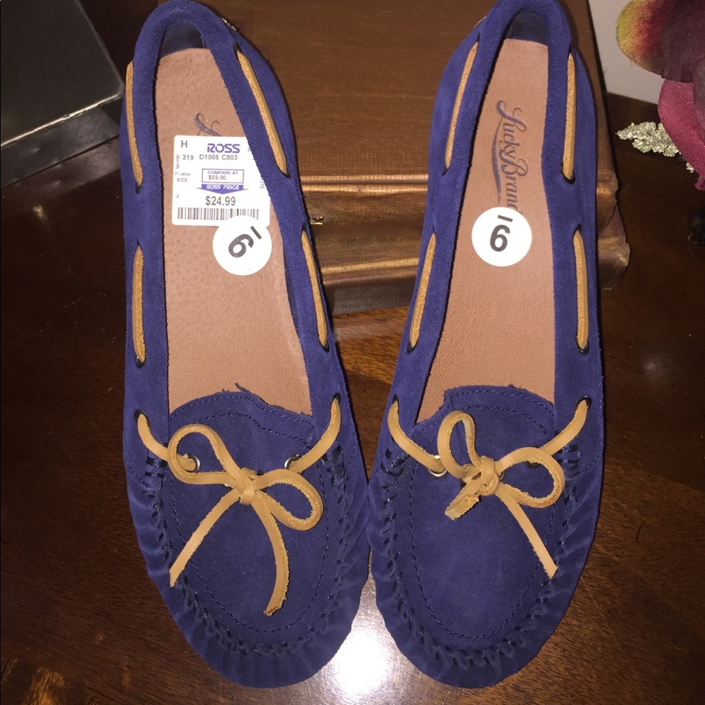 Lucky Brand blue leather Mocs