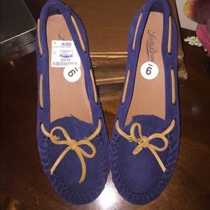 Lucky Brand blue leather Mocs