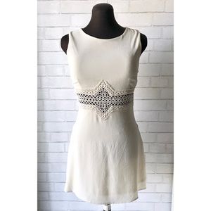 Illa Illa Ivory Cream Short Dress Lace Inset M L