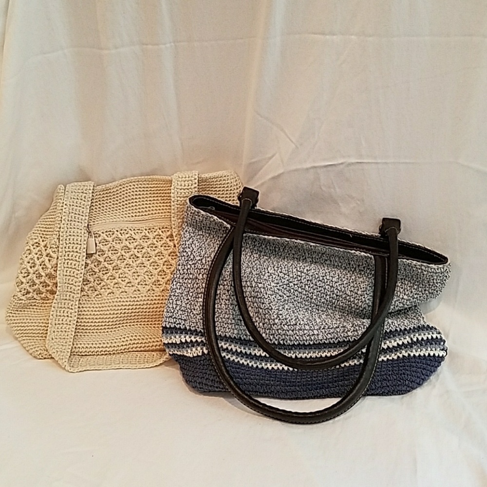 2 crochet shoulder bags with linings.