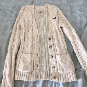 Hollister creme knit cardigan