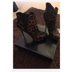 Paten leather animal print boots size 9