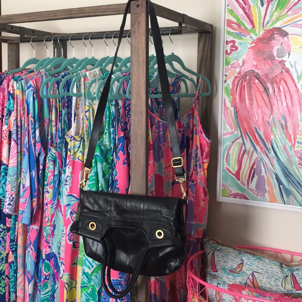Black Leather Liz Claiborne Cross Body